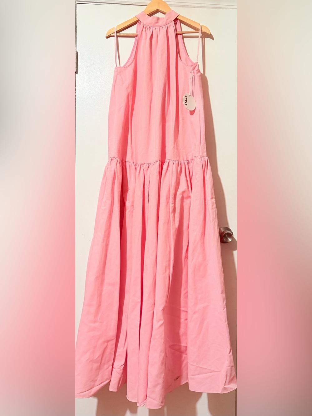 STAUD women’s Pink Halter Maxi Dress - Picture 7 of 11